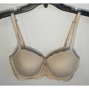 Victoria's‎ Secret Women's 32DDD Dream Angels Lined Demi Beige Lace Trim